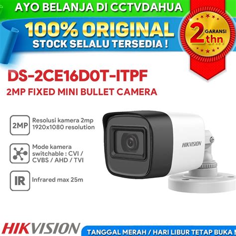 Jual Terkini HIKVISION DS 2CE16D0T ITPF 2MP FIXED MINI BULLET TURBO