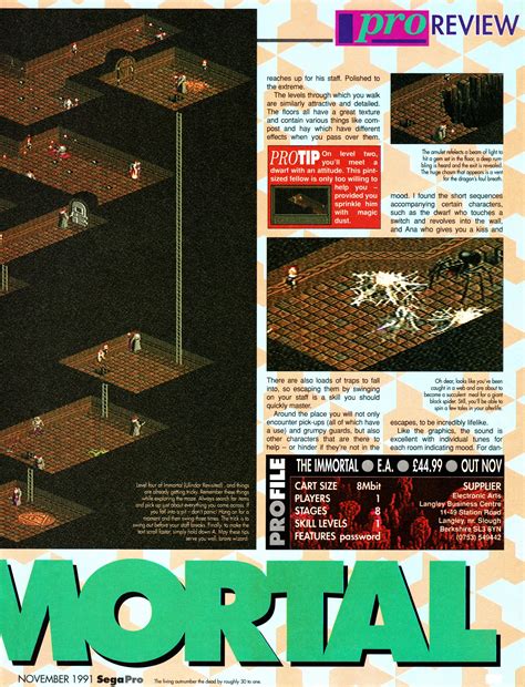 The Immortal - Sega Mega Drive/Genesis Review - from Sega Pro Issue 1 ...