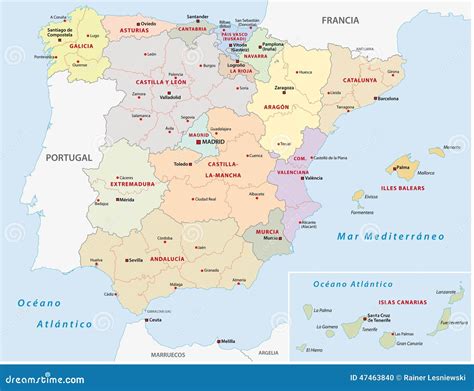 Autonomous Communities Of Spain Stock Vector Image 47463840