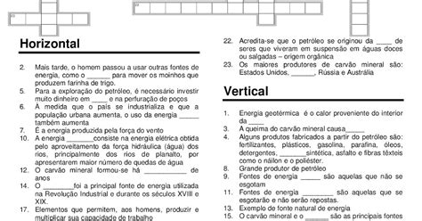 F Rmula Geo Palavras Cruzadas Recursos Naturais E Fontes De Energia