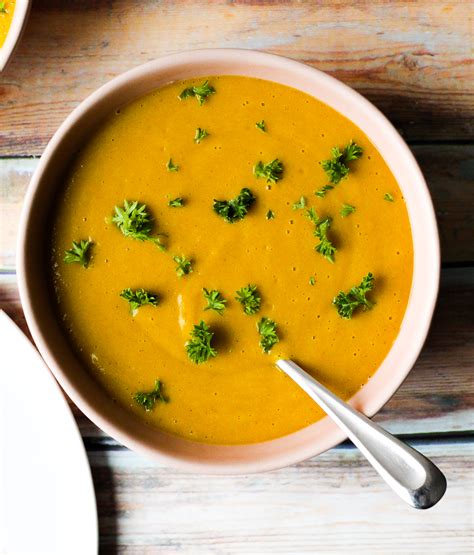 Curried Butternut Squash Red Lentil Soup With Apple And Ginger Up