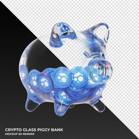 Premium Psd Flux Flux Glass Piggy Bank With Crypto Coins D Illustration