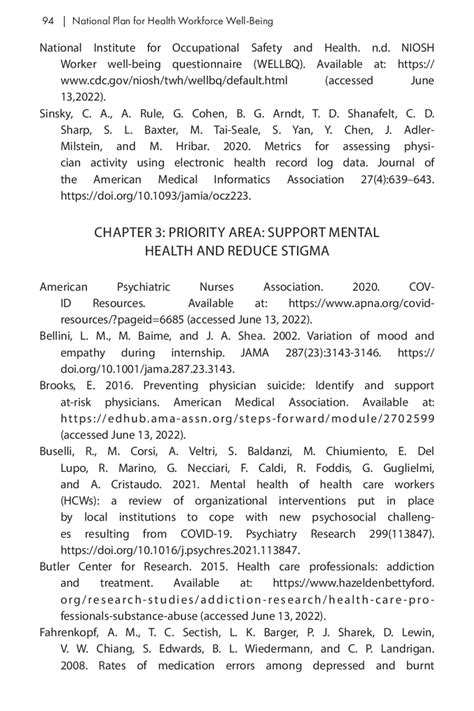 Appendix C References National Plan For Health Workforce Well Being