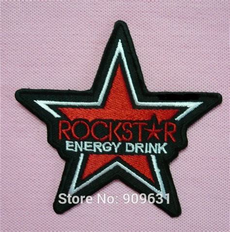 RED ROCKSTAR RACING ENERGY DRINK LOGO SEW IRON ON PATCH Gourmet Food