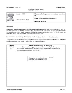 Fillable Online Unitec Researchbank Ac AUTHOR QUERY FORM Research