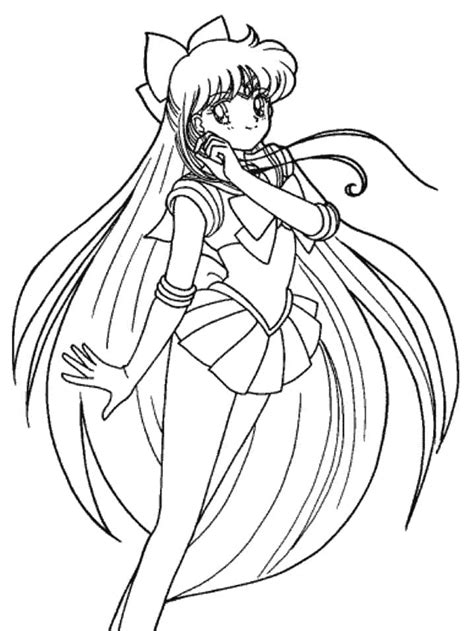 Coloriage Sailor Venus De Sailor Moon Télécharger Et Imprimer Gratuit Sur Coloriageenfantcom