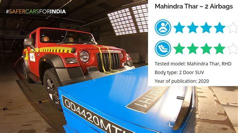 Mahindra Thar Crash Test Result Gncap Thar Achieved An