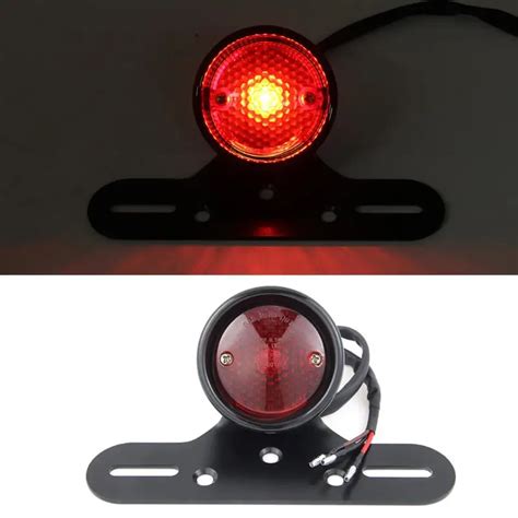 Motocicleta Led Retro Vermelho Traseiro Cauda Freio Parar Luz Da