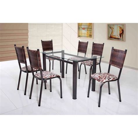 Conjunto De Mesa Tubular Cadeiras Mariana Cm Tampo De Vidro