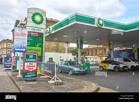 Bp Petrol Station Forecourt Stock Photo Alamy