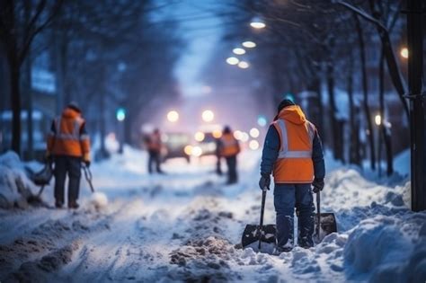 Premium AI Image | City service cleaning snow winter