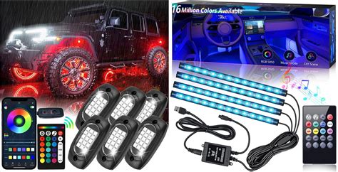 Rgb Led Rock Lights Kit And Rgb Car Led Interior Strip Light