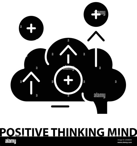 Positive Thinking Mind Icon Black Vector Sign With Editable Strokes