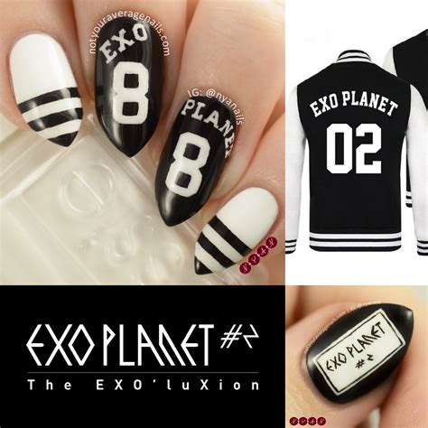 Exo Kpop Nail Art K Pop Nails Em Nails Fingernails Glitter Nails