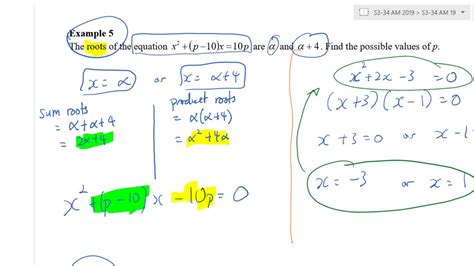 Am Sum Product Roots Example 5 Youtube