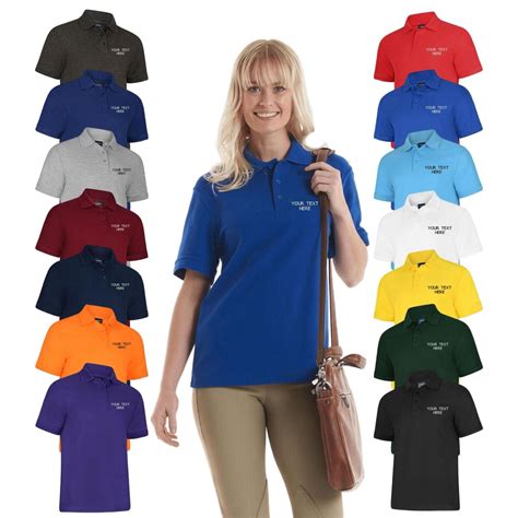 Personalised Embroidered Any Text UC108 Unisex Polo Deluxe Your Text