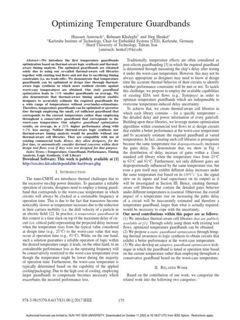 Optimizing Temperature Guardbands | PDF | Spice | Electrical Engineering