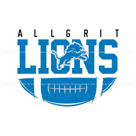 Retro All Grit Detroit Lions Football SVG