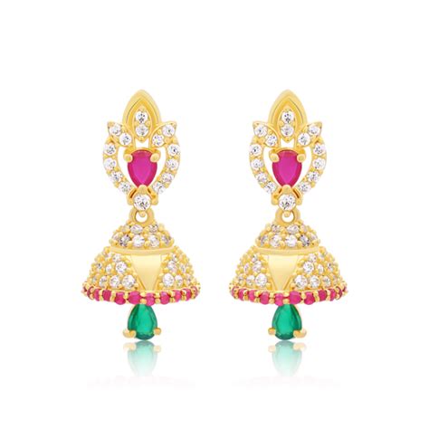 22k Gold Indian Jhumka Earrings Queen Of Hearts Jewelry