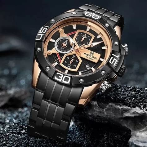 Buy NAVIFORCE Chronograph Exclusive Edition Black Dial Bracelet Nf