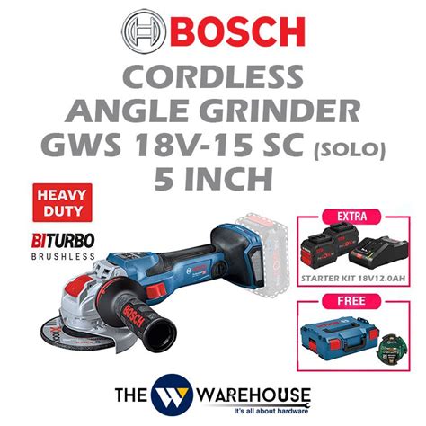 Bosch Gws 18v 15 Sc 5 Inch Cordless Angle Grinder Biturbo Gws18v 15sc