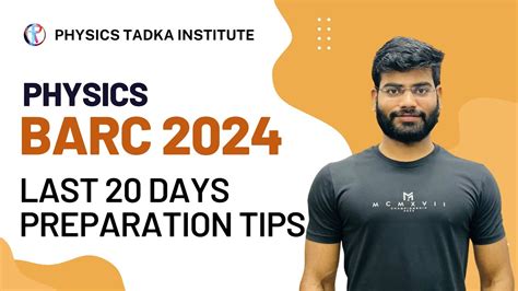 Barc Oces Physics Preparation Strategy Last Days Barc Test