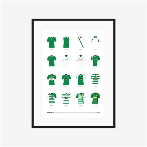 Yeovil Town Fc Classic Kits 1895 To 2021 A3a4 Poster Football Team