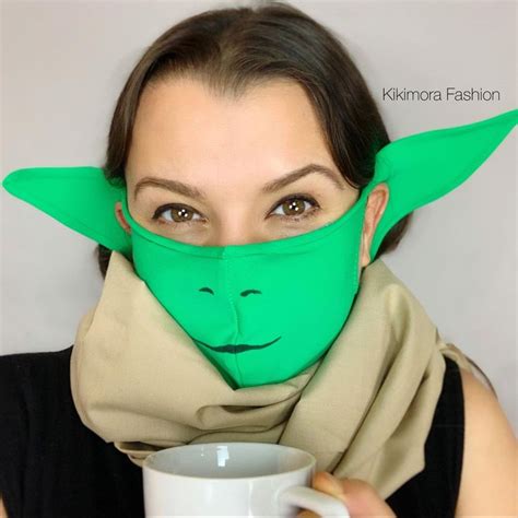 Beautiful Baby Yoda Costume Star Wars Face Mask Mandalorian Etsy