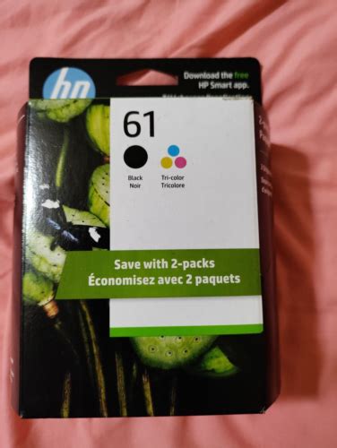 HP 61 Black Tri Color Standard Yield Ink Cartridge 2 Pack CR259FN 140