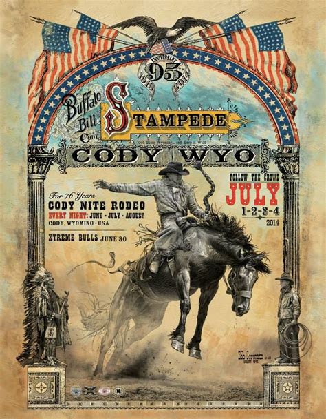 2014 Cody Stampede Rodeo Poster Western Signs Western Posters Western