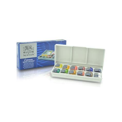 Box Of Watercolors 12 Cotman Winsor Newton Half Pans