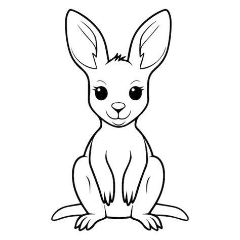 Cute baby kangaroo para livro de colorir ou página para colorir para