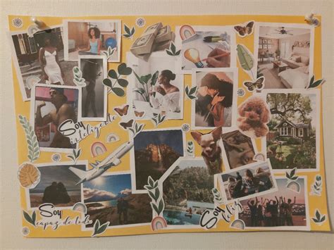 Vision Board Tablero De Los Sueños Acuarela De Búho Mapa De Los Sueños Collage Creativo