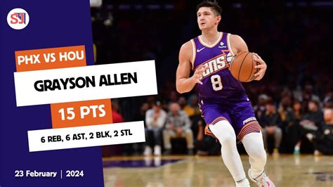 Grayson Allen Pts Reb Ast Blk Stl Vs Hou Phx