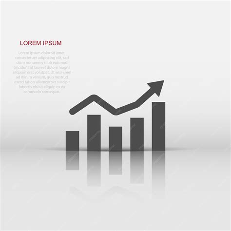 Premium Vector Growing Bar Graph Icon In Flat Style Increase Arrow