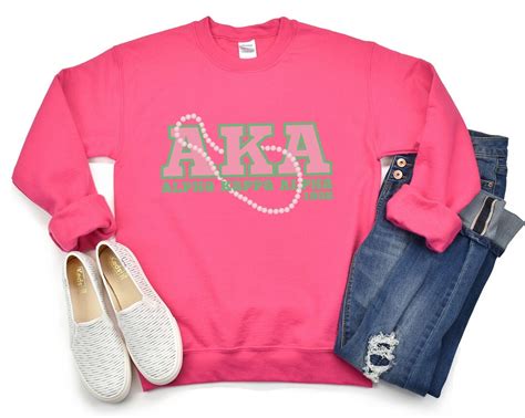 Alpha Kappa Alpha Sorority Sister Crewneck Sweatshirt Pinkys Up Aka