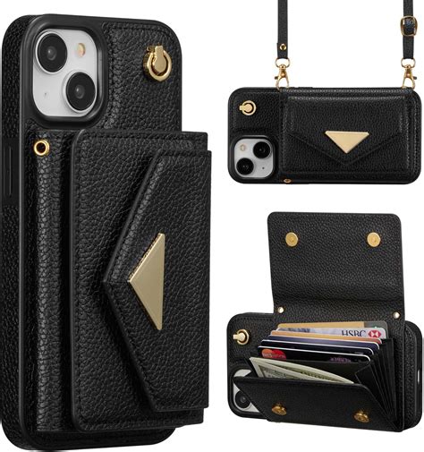 Zcdaye For Iphone 14 Iphone 13 Wallet Case Iphone 14 Iphone 13 Crossbody Wallet Phone Case