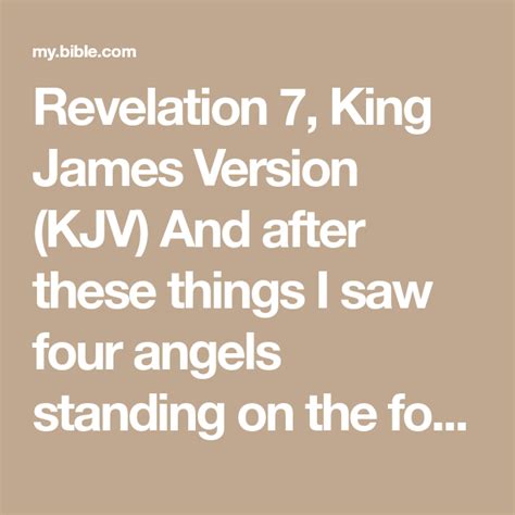 Revelation 7 King James Version Kjv And After These Things I Saw