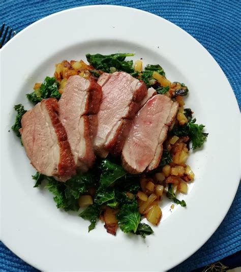 Gebratene Entenbrust Mit Kl En Und Rotkohl Rezept Kochbar De