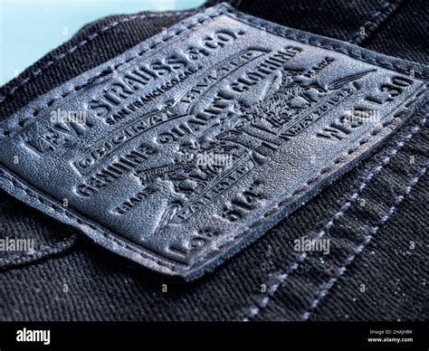 Black Levi Strauss Jeans Label Made By Levis Stock Photo Alamy