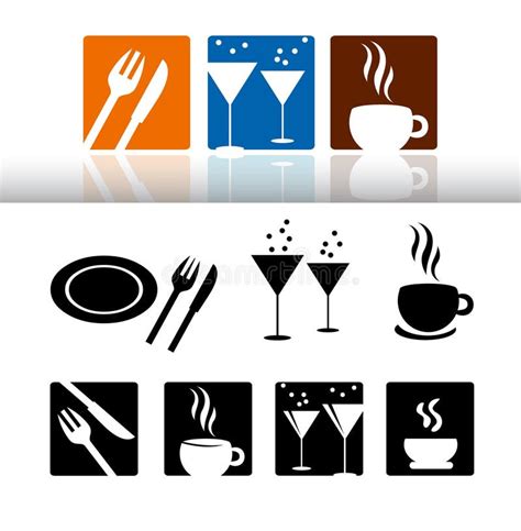 Bar Restaurant Icon Set Stock Illustration Illustration Of Drink