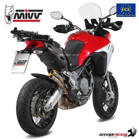 Mivv Exhaust Slip On Double Gun Approved Titanium Ducati Multistrada