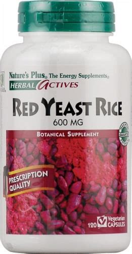 Nature S Plus Herbal Actives Red Yeast Rice Capsules 600mg Supplements 120 Ct Fry’s Food Stores