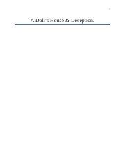 Doll House 3 Docx 1 A Doll S House Deception 2 The Play A Doll S