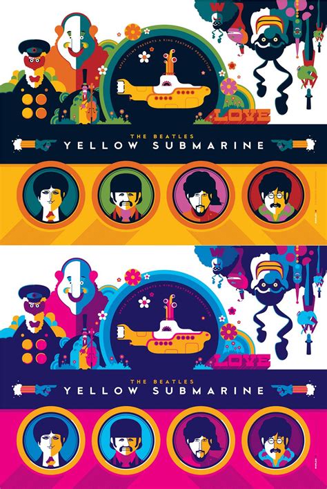 The Blot Says The Beatles Yellow Submarine Print Set By Tom Whalen