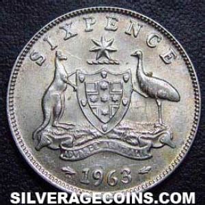 M Elizabeth Ii Australian Silver Sixpence Silveragecoins