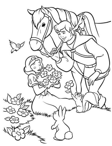 Snow White Meets The Prince Coloring Page Download Print Or Color