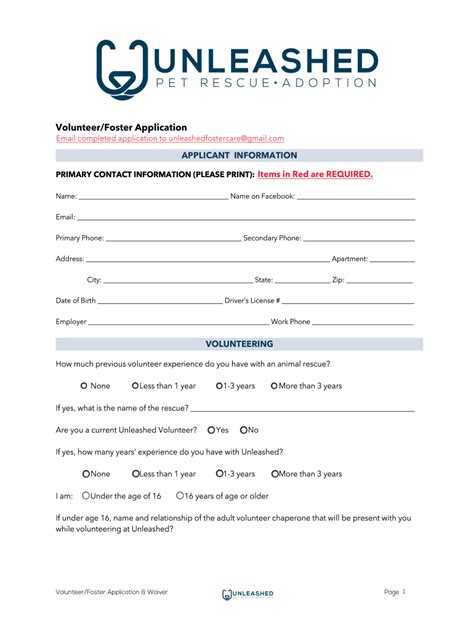 Foster Application German Shepherd Rescue Of Orange County Fill Out