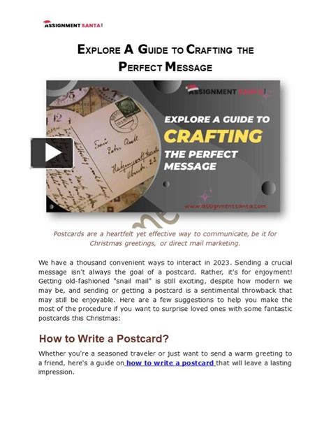 Ppt Explore A Guide To Crafting The Perfect Message Assignment