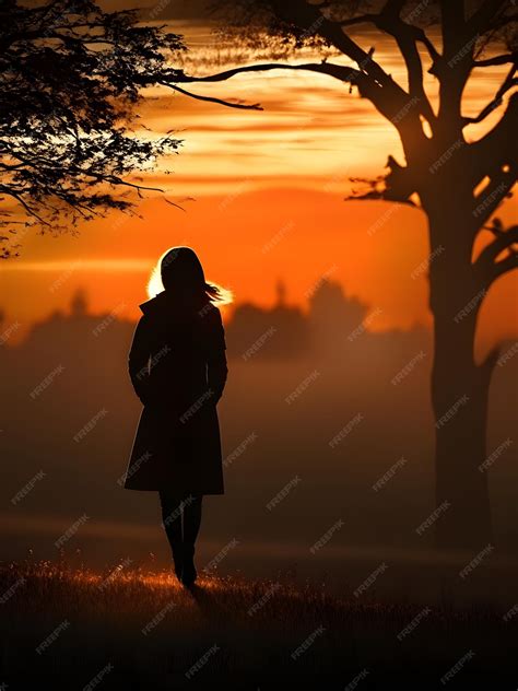 Premium AI Image | lonely person silhouette scenery